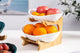 Utile 2 Tier White Bowl with wood rack Utile