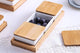 Utile 4 pc Square white ceramic serving dish with lids and wood base Utile