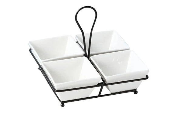Utile 5 pc Square Bowls with rack Utile