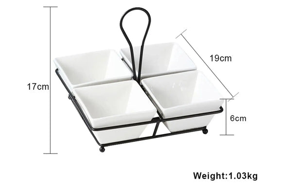 Utile 5 pc Square Bowls with rack Utile
